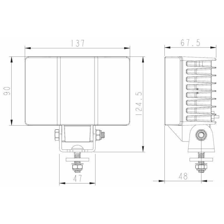 60W Arbeitsscheinwerfer 120° Modell WL105-F ECE