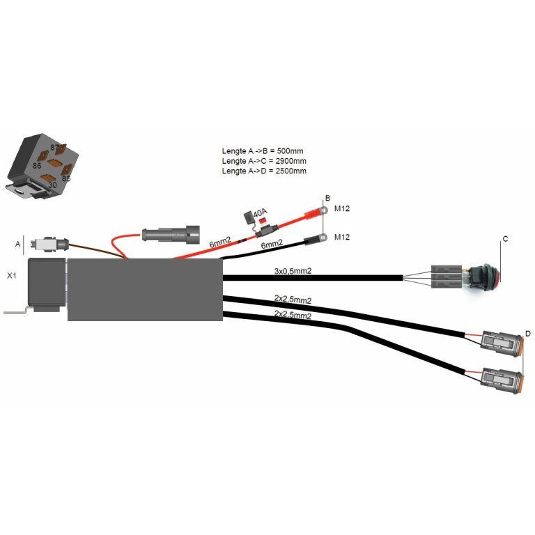 eMagTech 2 Set Stecker Stecker Scheinwerfer Kabelbaum Kabel Buchse 2 Pin  1J0973722 Draht 0,50mm²-1,50mm² Kompatibel mit VW Audi Seat Skoda