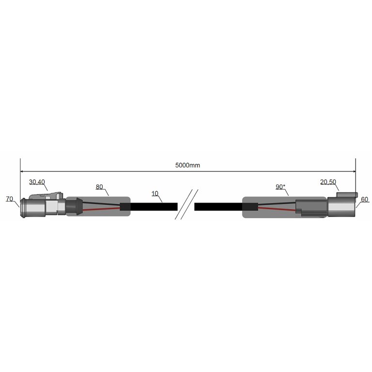 LED Harness Elongiation 5m DT -50W