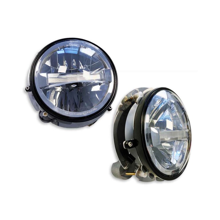 Paar 7 Zoll LED Scheinwerfer 100W 10000LM 4 Linsen Angel Eyes 3000K+6000K 4  Modi Beleuchtung Runde schwarze Lichter LED Offroad Feuer Kreuz DRL HI LO  Strahl für Wrangler JK TJ LJ CJ