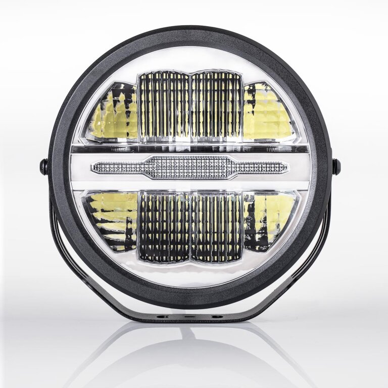  High Power BRT BI-HEAD-LED - Hauptscheinwerfer  Motorrad - Mit Blinker auch für Baumaschine, Schneepflug oder Kehrmaschine  mit ECE Zulassung