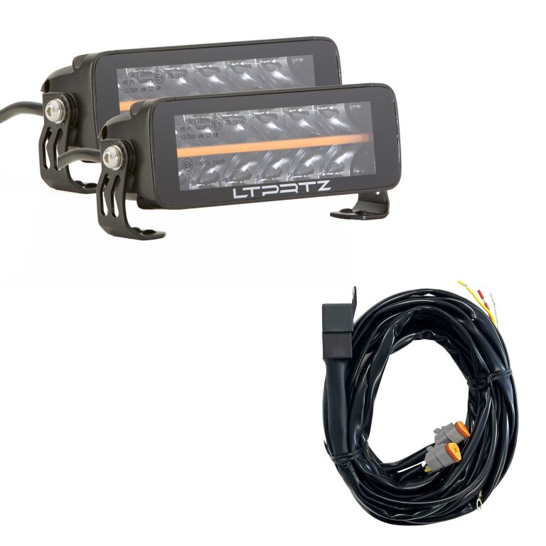 Spar-Set: 2x TRX 3.0 7 Zoll AMBER  Fernscheinwerfer Lightbar + Kabelsatz (4-Pin)